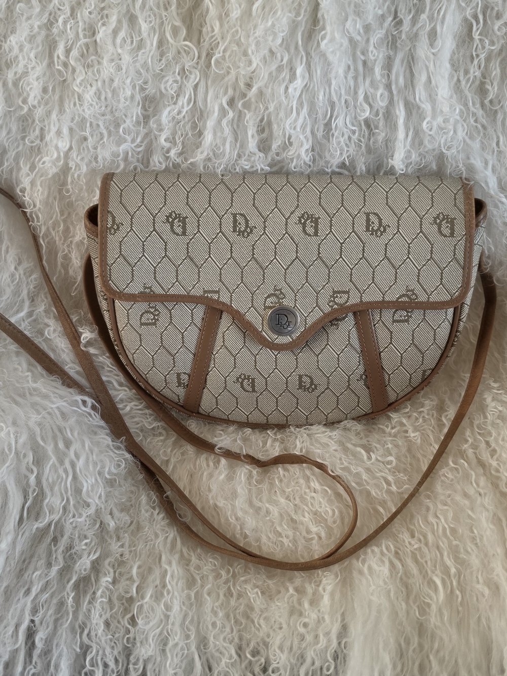 Christian Dior Honeycomb Monogram Beige Vintage - Picture 4 of 12